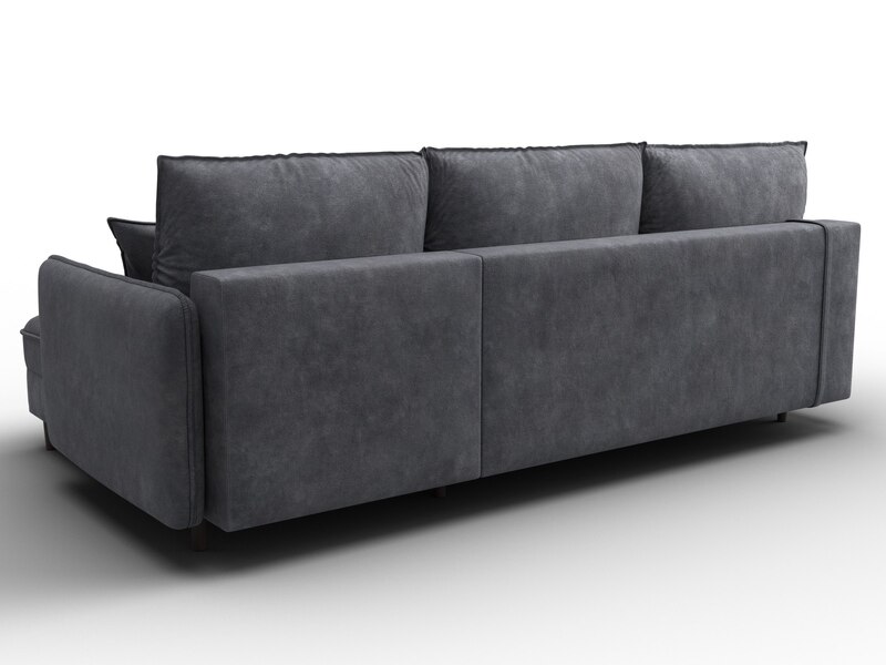 Диван угловой Лига-064 НПБ угол универсальный, Велюр, BRUT 16 темно-серый