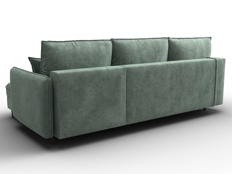 Диван угловой Лига-064 НПБ угол универсальный, Велюр, BRUT 08 зеленый