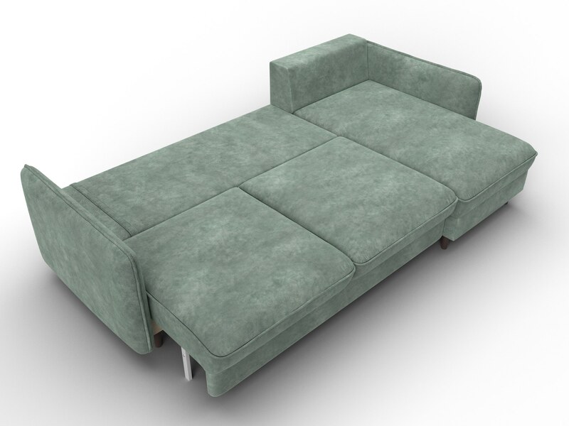 Диван угловой Лига-064 НПБ угол универсальный, Велюр, BRUT 08 зеленый