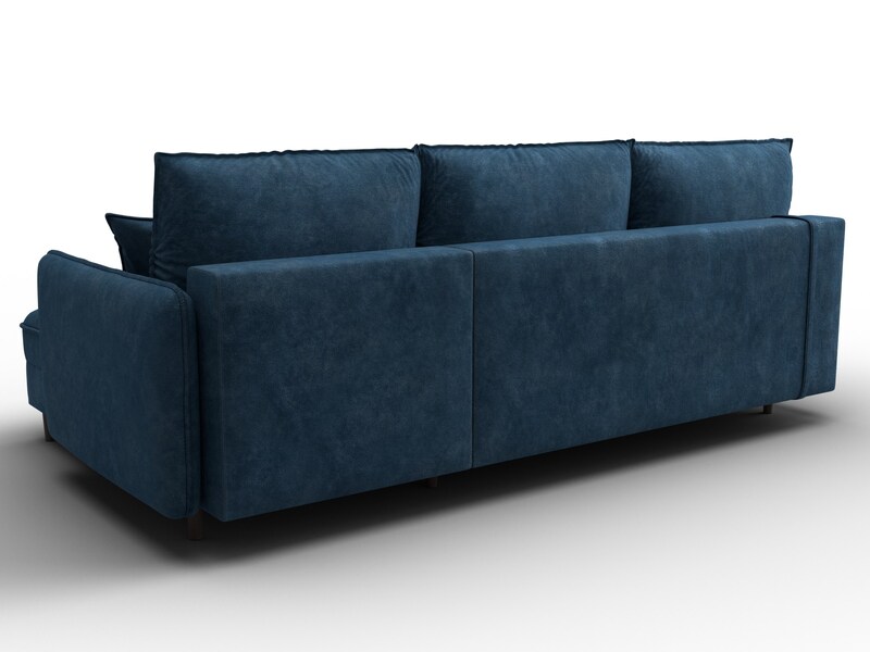 Диван угловой Лига-064 НПБ угол универсальный, Велюр, BRUT 11 синий