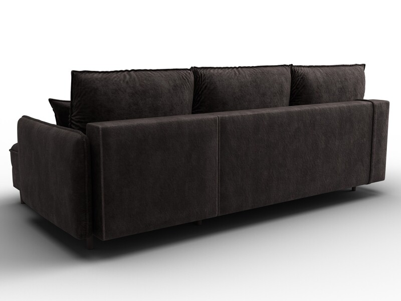 Диван угловой Лига-064 НПБ угол универсальный, Велюр, BRUT 17 коричневый