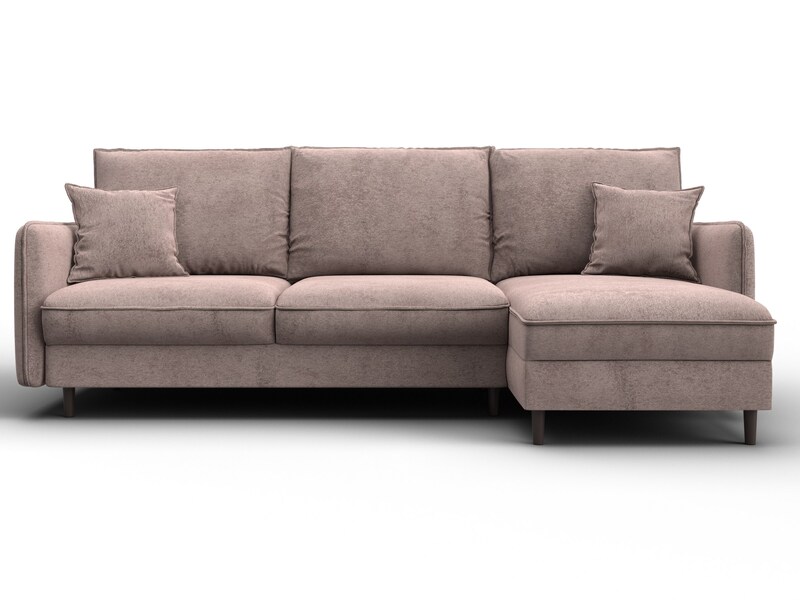 Диван угловой Лига-064 НПБ угол универсальный, Велюр, TOWER 05 бежевый