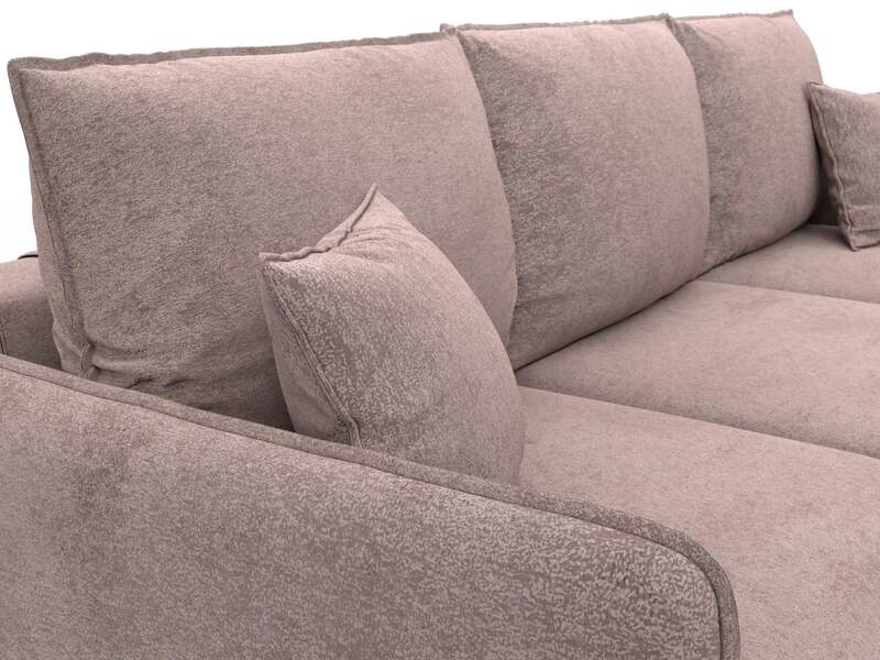 Диван угловой Лига-064 НПБ угол универсальный, Велюр, TOWER 05 бежевый