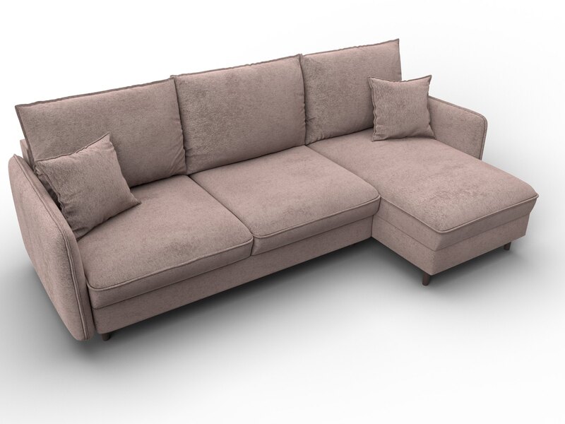 Диван угловой Лига-064 НПБ угол универсальный, Велюр, TOWER 05 бежевый