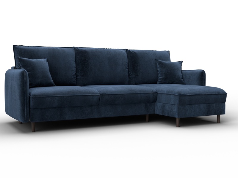 Диван угловой Лига-064 НПБ угол универсальный, Велюр, TOWER 13 синий