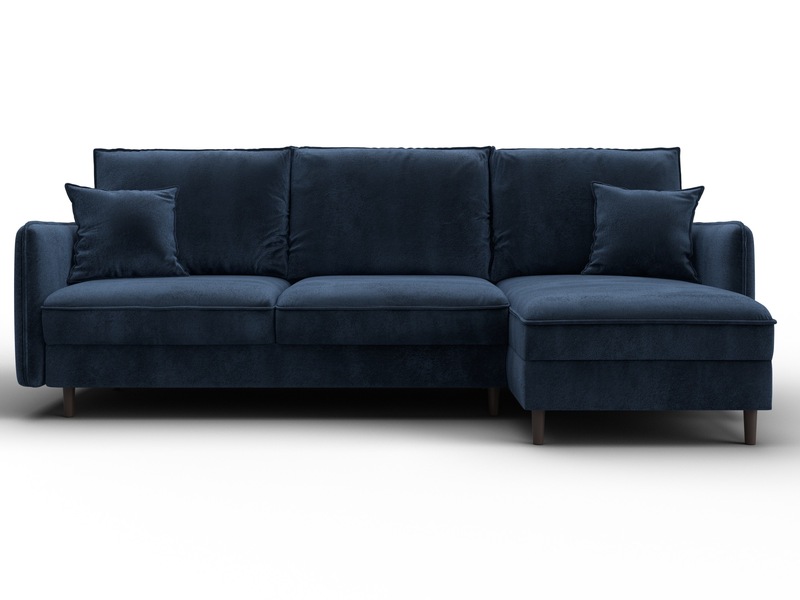 Диван угловой Лига-064 НПБ угол универсальный, Велюр, TOWER 13 синий