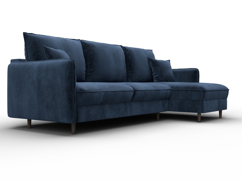 Диван угловой Лига-064 НПБ угол универсальный, Велюр, TOWER 13 синий