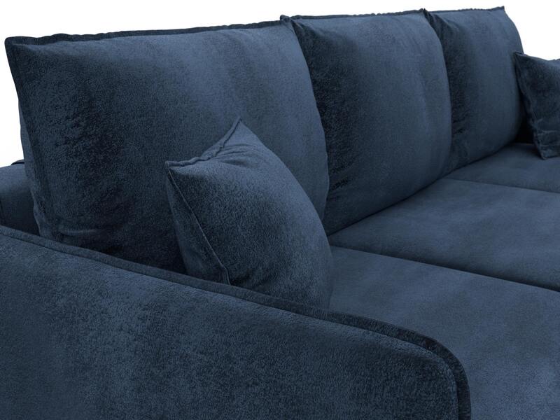 Диван угловой Лига-064 НПБ угол универсальный, Велюр, TOWER 13 синий