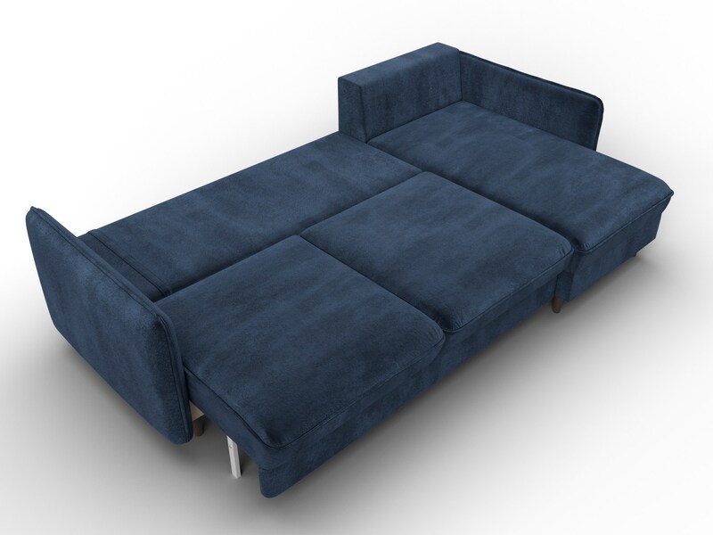 Диван угловой Лига-064 НПБ угол универсальный, Велюр, TOWER 13 синий