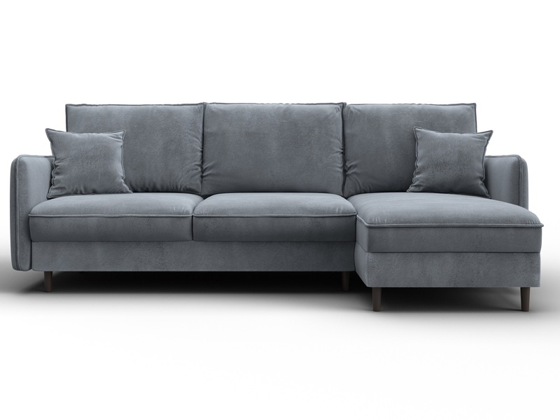 Диван угловой Лига-064 НПБ угол универсальный, Велюр, TOWER 10 серый