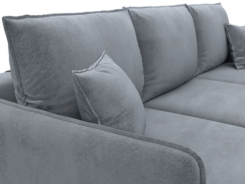 Диван угловой Лига-064 НПБ угол универсальный, Велюр, TOWER 10 серый