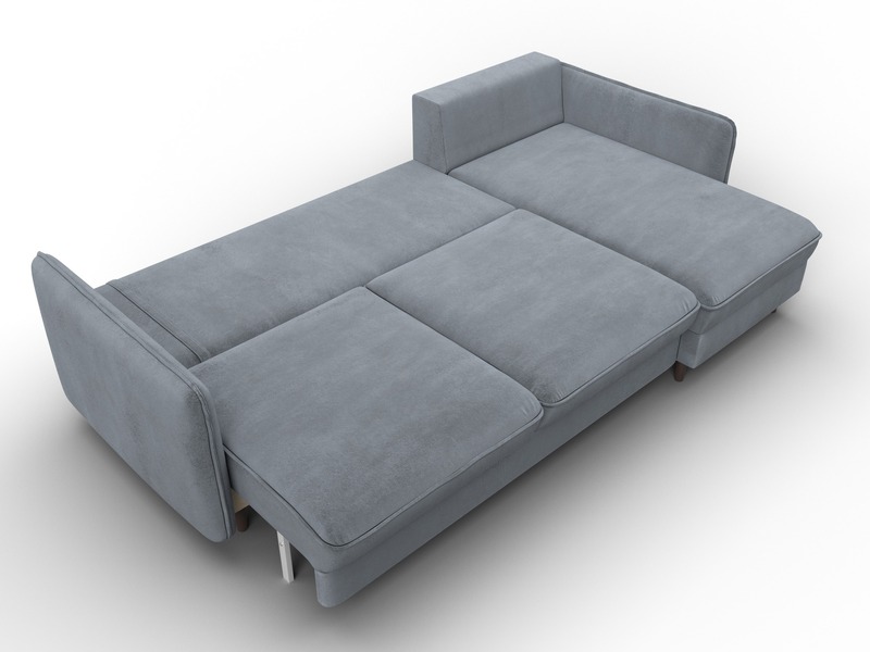 Диван угловой Лига-064 НПБ угол универсальный, Велюр, TOWER 10 серый