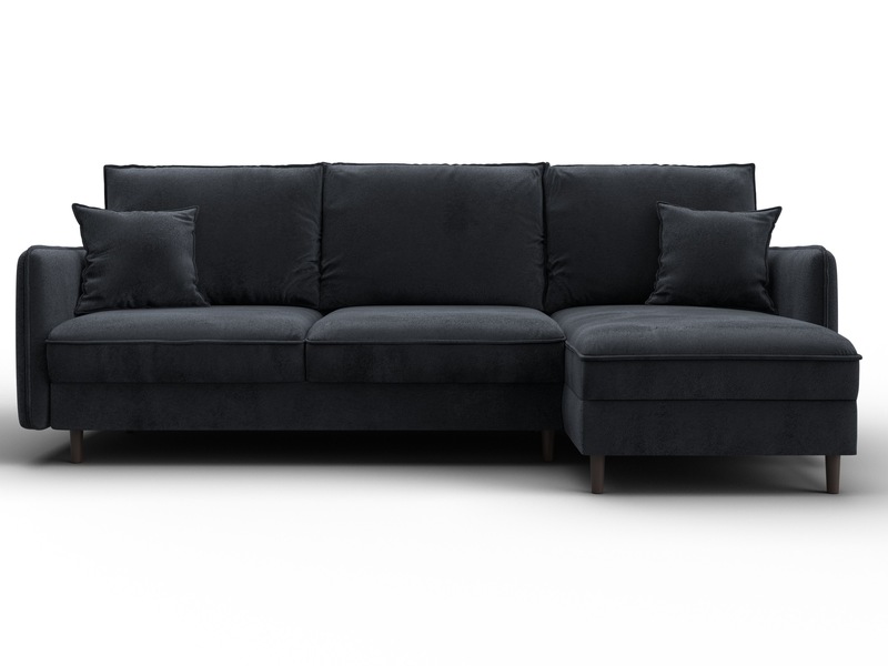 Диван угловой Лига-064 НПБ угол универсальный, Велюр, TOWER 11 темно-серый