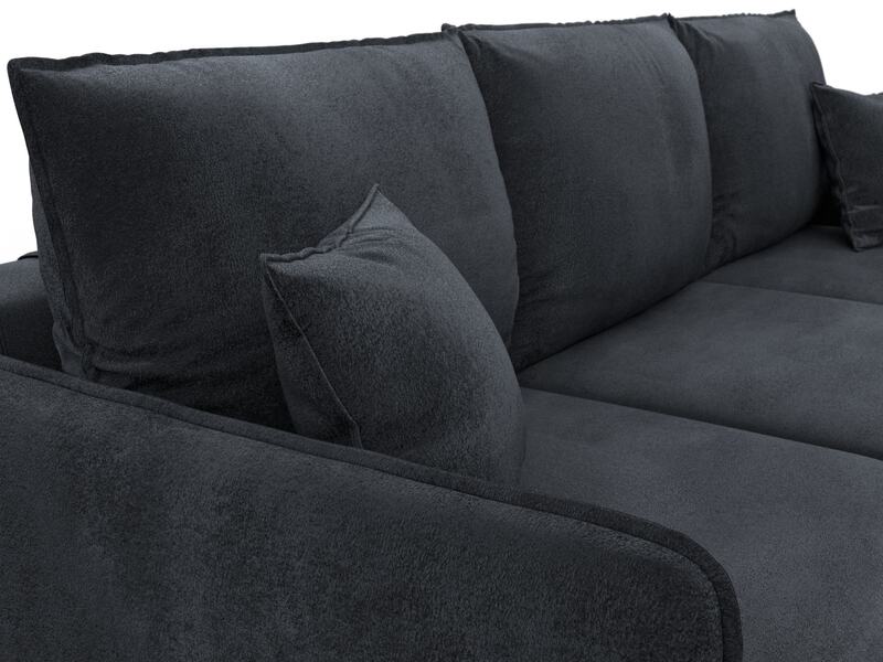 Диван угловой Лига-064 НПБ угол универсальный, Велюр, TOWER 11 темно-серый