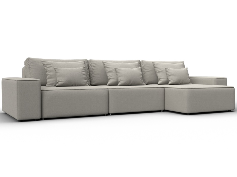 Диван угловой Лига-074 угол универсальный, Рогожка, Амур 02 бежевый