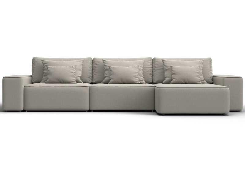 Диван угловой Лига-074 угол универсальный, Рогожка, Амур 02 бежевый