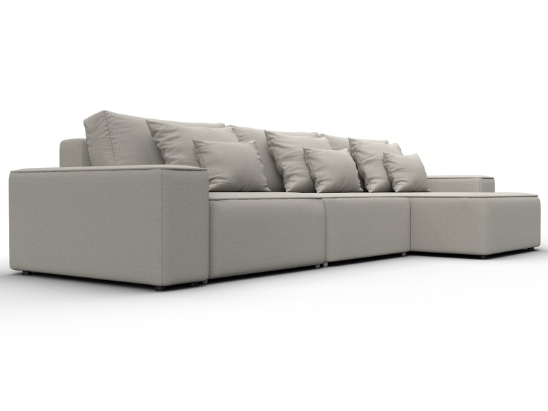 Диван угловой Лига-074 угол универсальный, Рогожка, Амур 02 бежевый