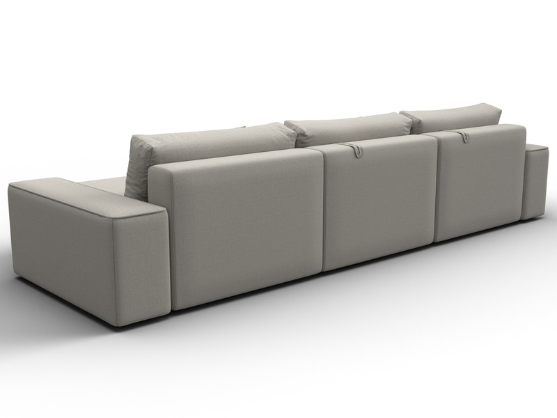 Диван угловой Лига-074 угол универсальный, Рогожка, Амур 02 бежевый