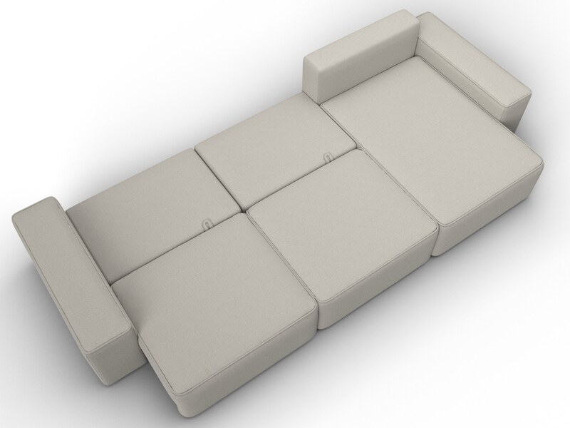 Диван угловой Лига-074 угол универсальный, Рогожка, Амур 02 бежевый