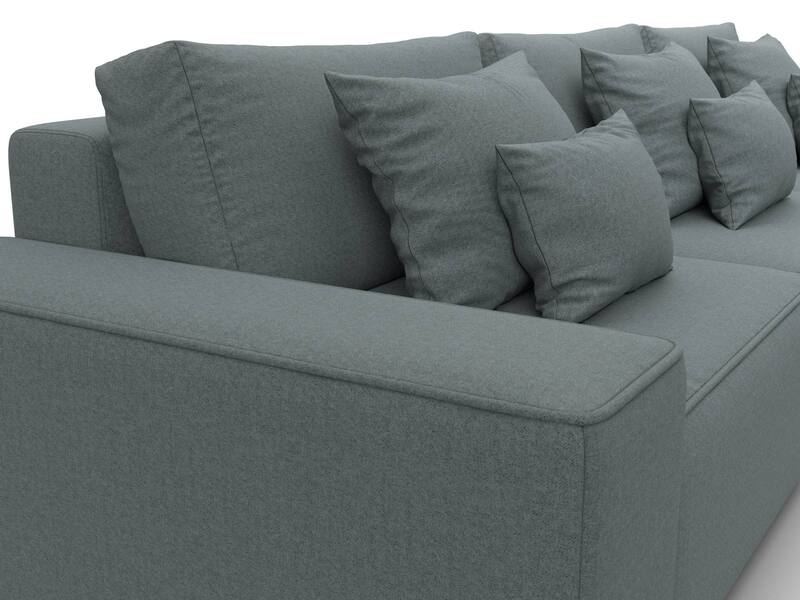 Диван угловой Лига-074 угол универсальный, Рогожка, Амур 07 серый