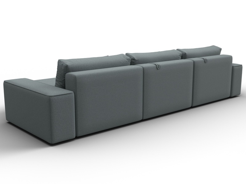 Диван угловой Лига-074 угол универсальный, Рогожка, Амур 07 серый