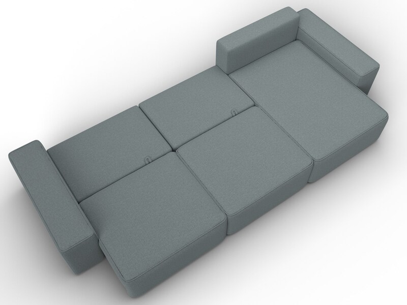 Диван угловой Лига-074 угол универсальный, Рогожка, Амур 07 серый