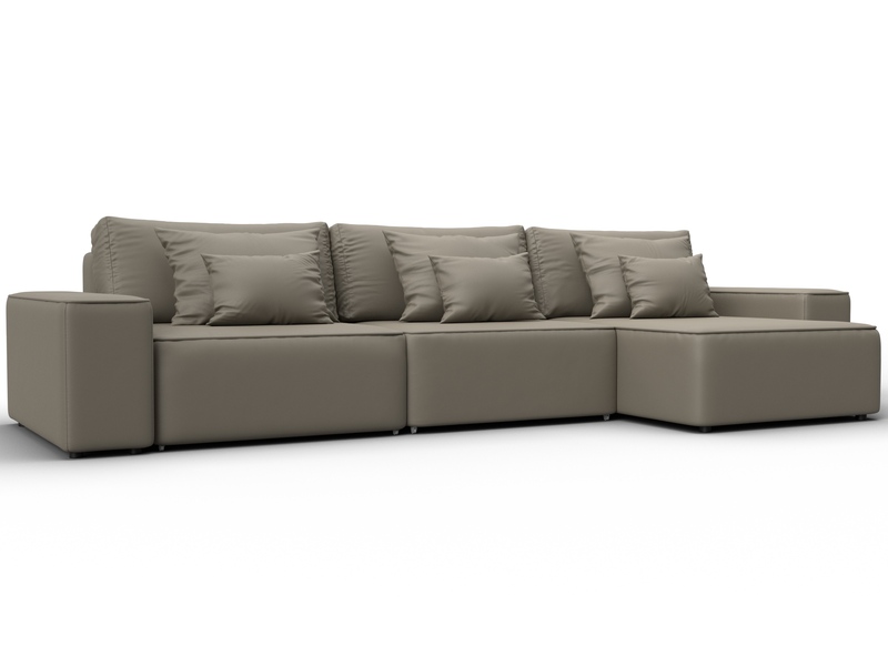 Диван угловой Лига-074 угол универсальный, Экокожа, GRIFON 04 бежевый