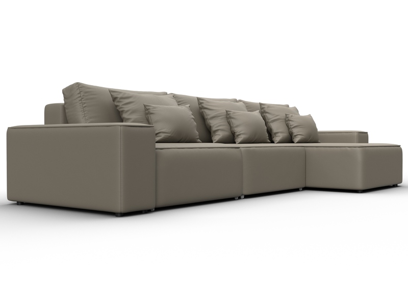 Диван угловой Лига-074 угол универсальный, Экокожа, GRIFON 04 бежевый