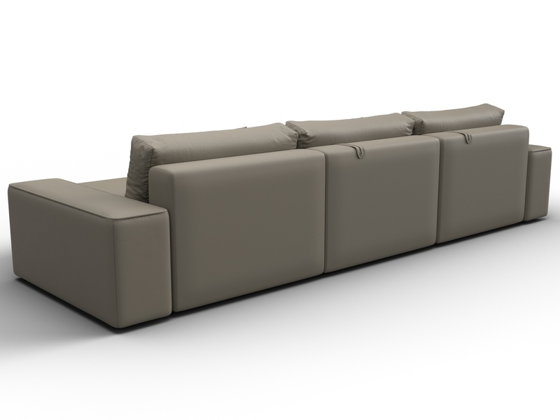 Диван угловой Лига-074 угол универсальный, Экокожа, GRIFON 04 бежевый