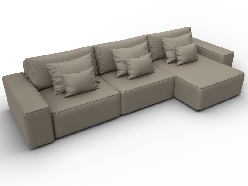 Диван угловой Лига-074 угол универсальный, Экокожа, GRIFON 04 бежевый