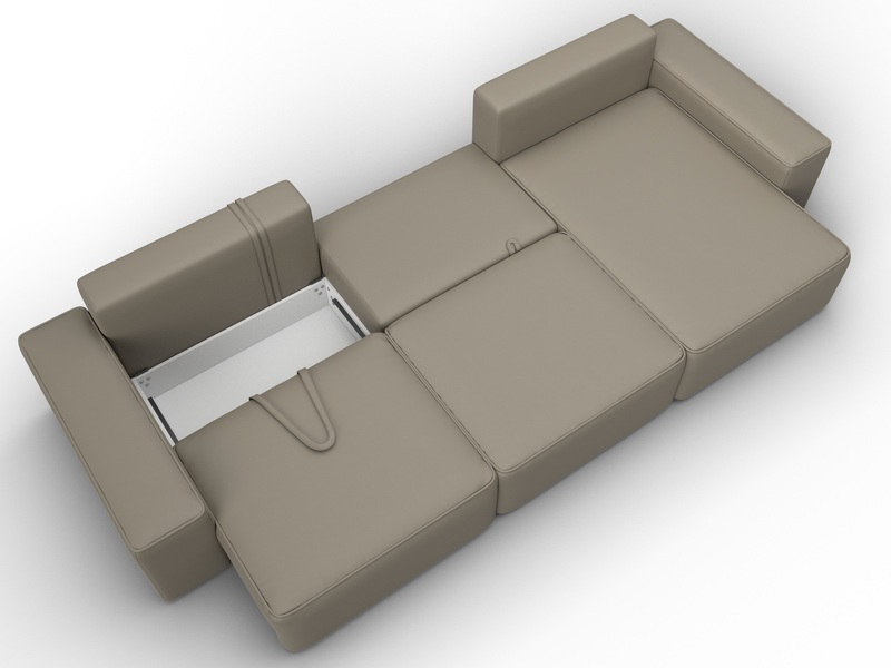 Диван угловой Лига-074 угол универсальный, Экокожа, GRIFON 04 бежевый