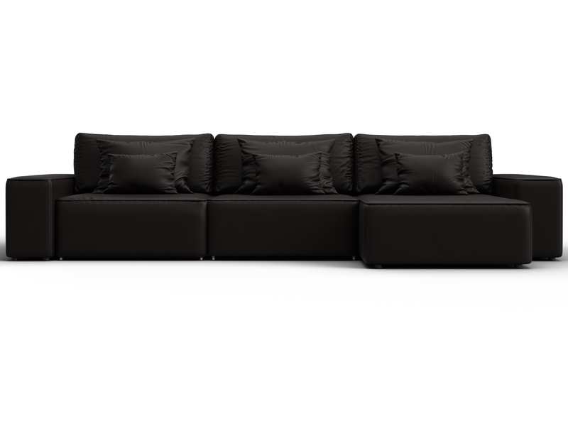 Диван угловой Лига-074 угол универсальный, Экокожа, GRIFON 12 коричневый