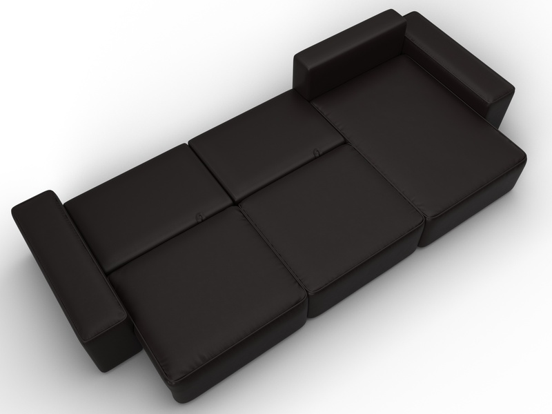 Диван угловой Лига-074 угол универсальный, Экокожа, GRIFON 12 коричневый