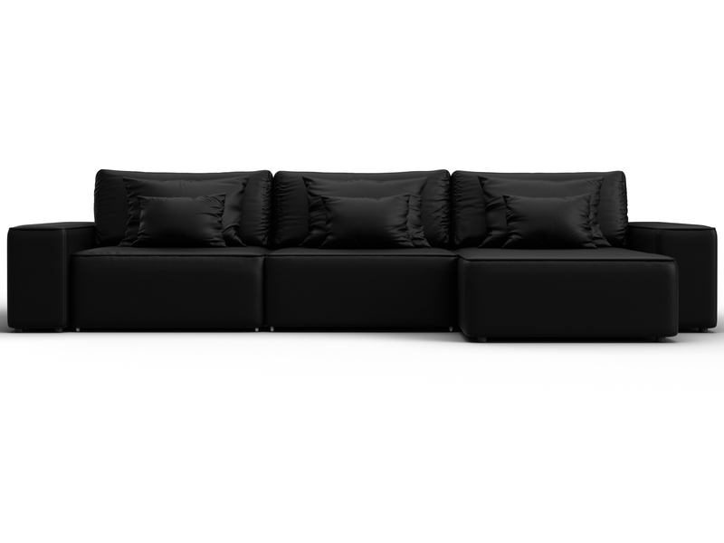 Диван угловой Лига-074 угол универсальный, Экокожа, GRIFON 18 черный