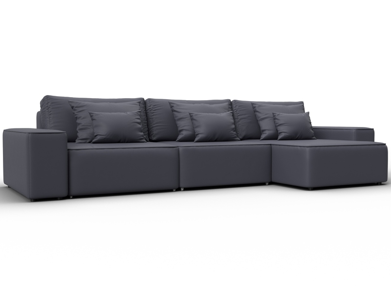 Диван угловой Лига-074 угол универсальный, Экокожа, GRIFON 15 серый