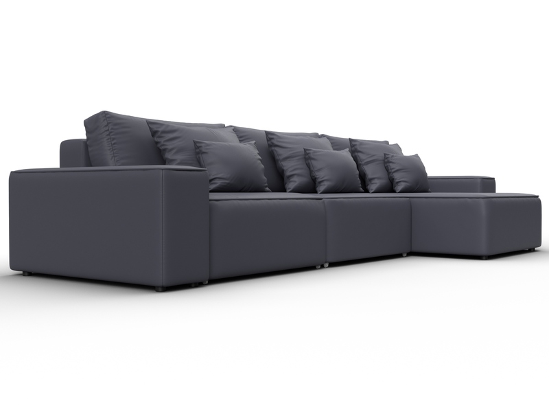 Диван угловой Лига-074 угол универсальный, Экокожа, GRIFON 15 серый