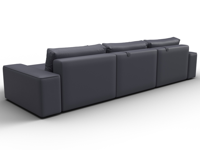 Диван угловой Лига-074 угол универсальный, Экокожа, GRIFON 15 серый