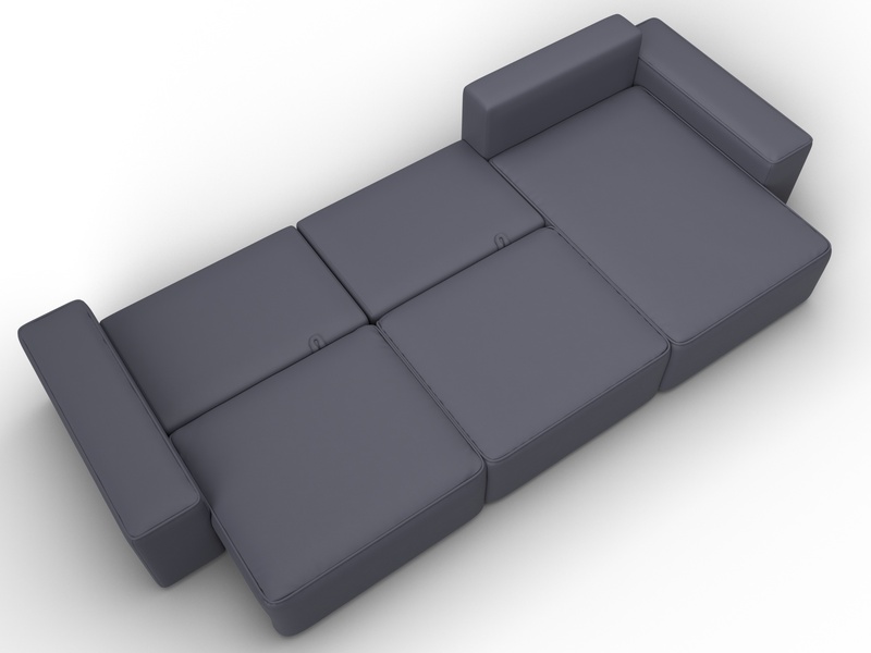 Диван угловой Лига-074 угол универсальный, Экокожа, GRIFON 15 серый