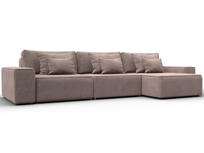 Диван угловой Лига-074 угол универсальный, Велюр, TOWER 05 бежевый