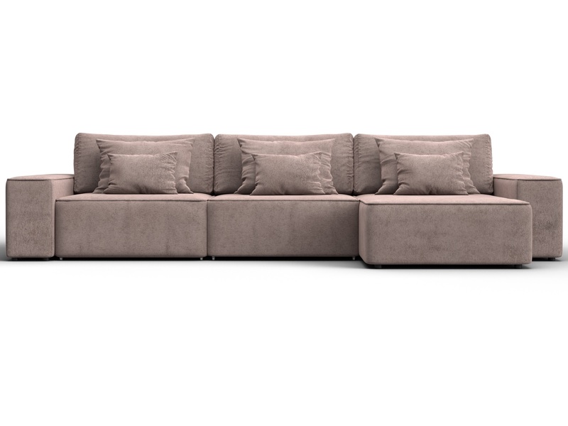 Диван угловой Лига-074 угол универсальный, Велюр, TOWER 05 бежевый