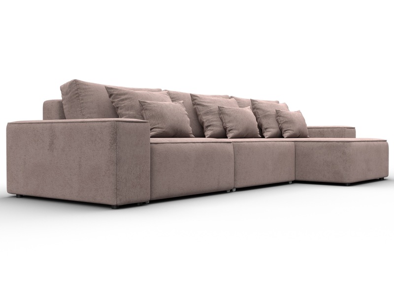 Диван угловой Лига-074 угол универсальный, Велюр, TOWER 05 бежевый