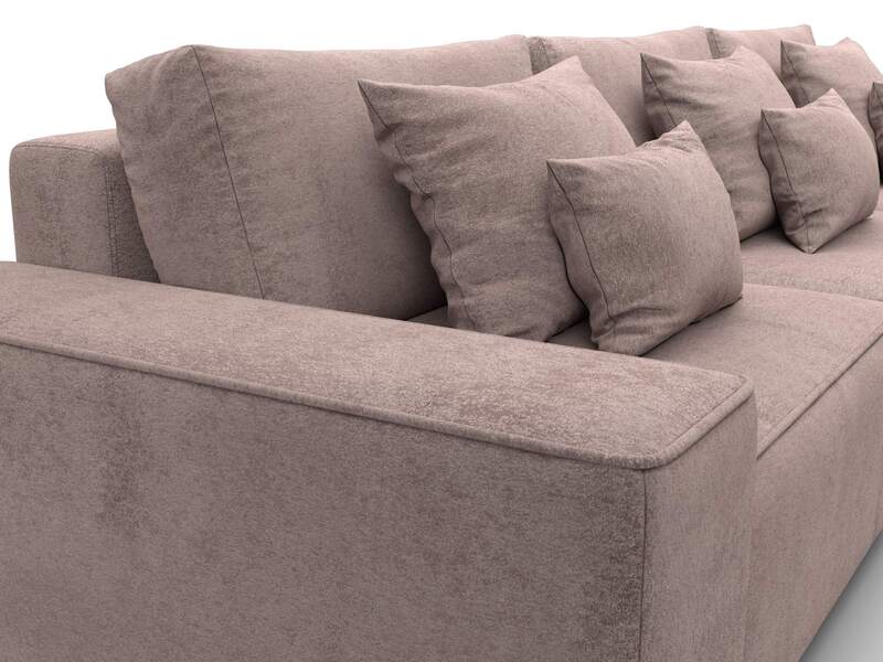 Диван угловой Лига-074 угол универсальный, Велюр, TOWER 05 бежевый