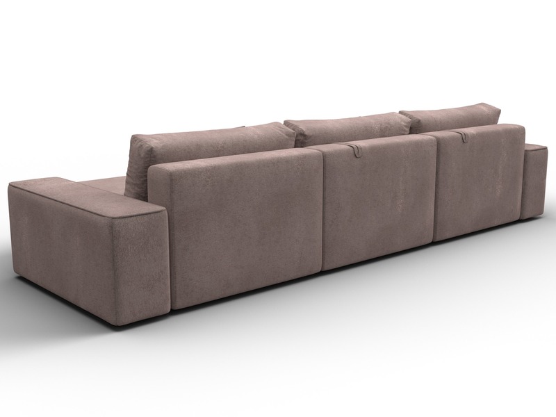 Диван угловой Лига-074 угол универсальный, Велюр, TOWER 05 бежевый