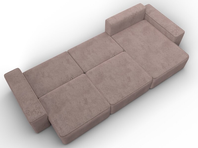 Диван угловой Лига-074 угол универсальный, Велюр, TOWER 05 бежевый