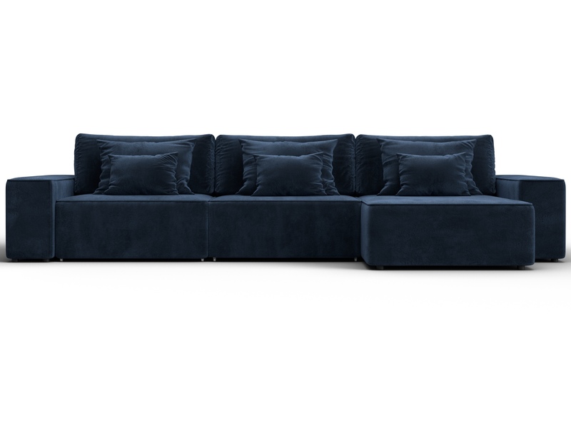 Диван угловой Лига-074 угол универсальный, Велюр, TOWER 13 синий