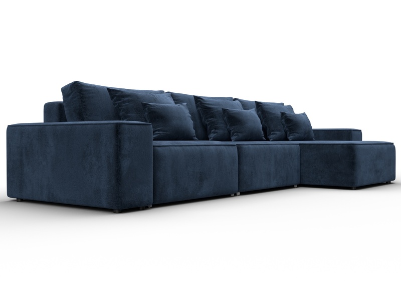 Диван угловой Лига-074 угол универсальный, Велюр, TOWER 13 синий