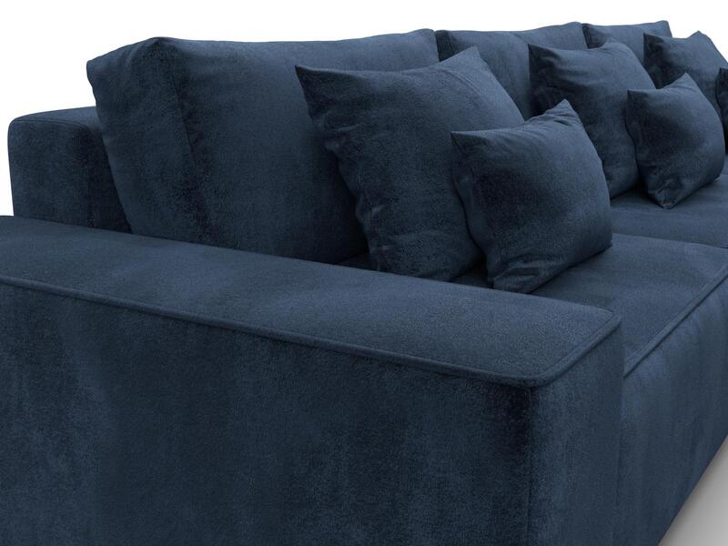 Диван угловой Лига-074 угол универсальный, Велюр, TOWER 13 синий