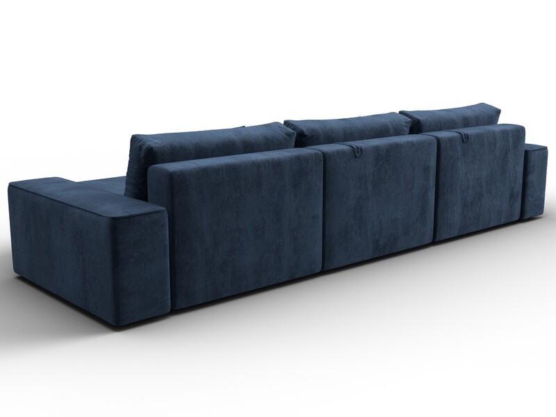 Диван угловой Лига-074 угол универсальный, Велюр, TOWER 13 синий