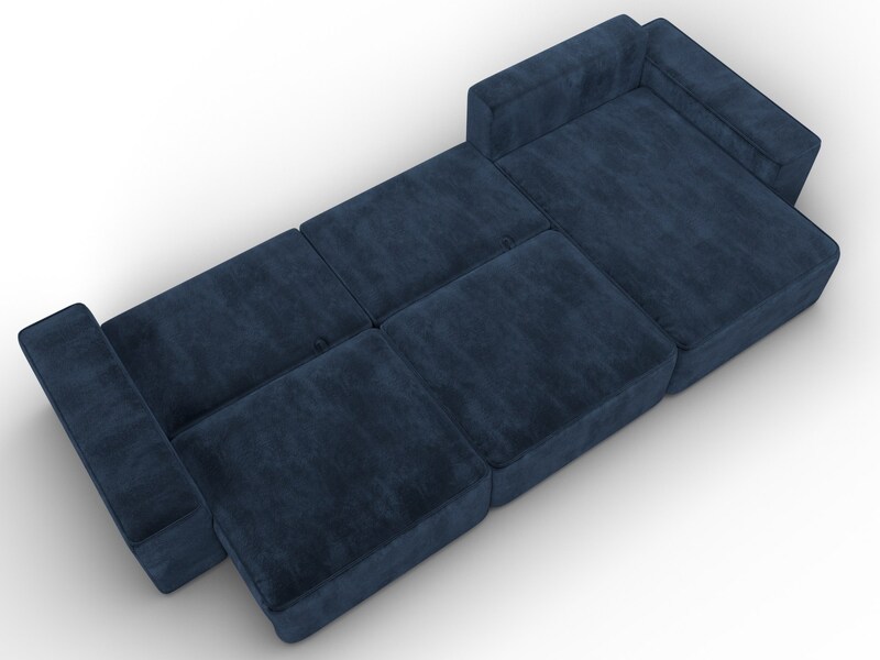 Диван угловой Лига-074 угол универсальный, Велюр, TOWER 13 синий