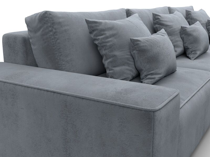 Диван угловой Лига-074 угол универсальный, Велюр, TOWER 10 серый